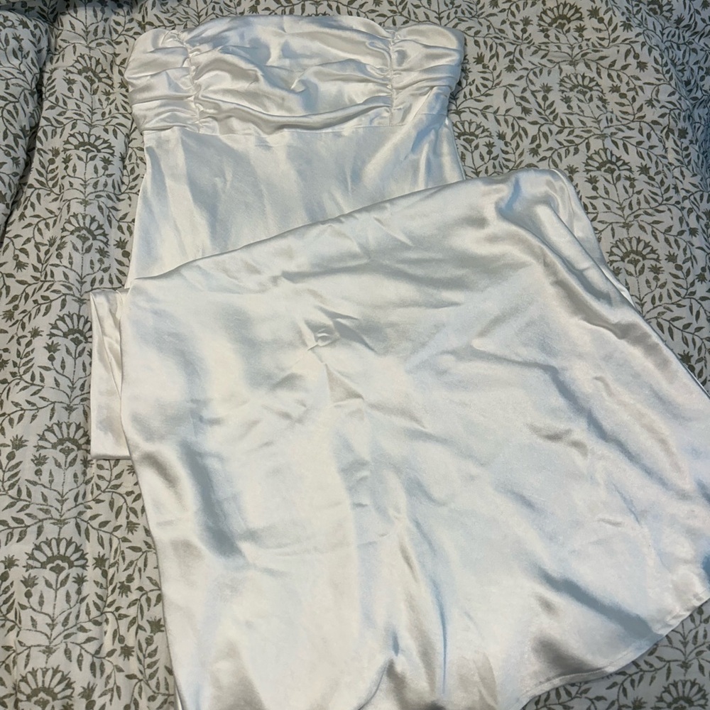 Moon Song Strapless Laced Back Dress Off White